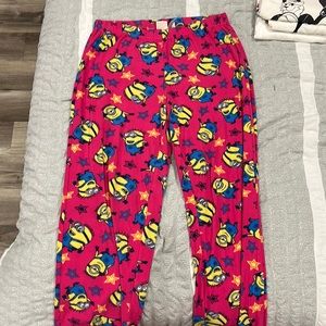 Pink minions pajama pants